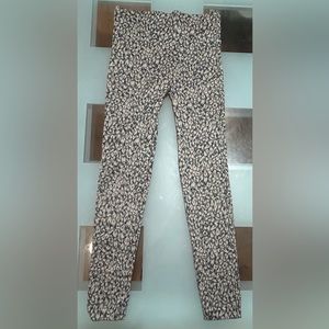 Spanx Look at me Now Black Brown Animal Print Seamless Leggings; M